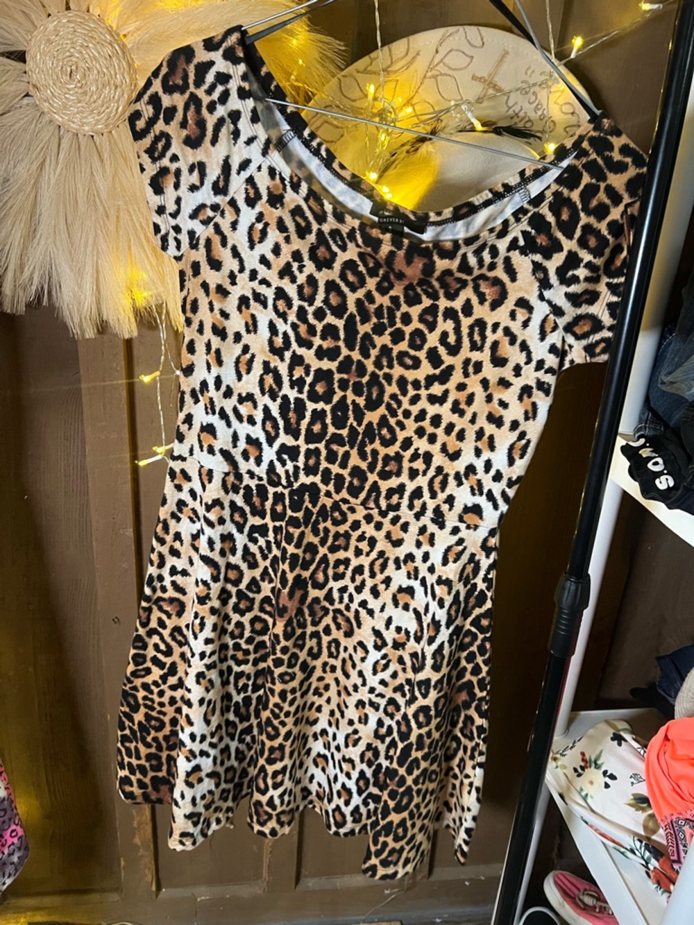 Forever 21 Leopard Print Mini Dress - Brown & Black